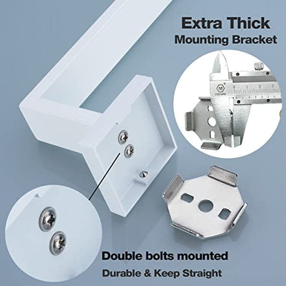 TRUSTMI 5-Piece Bathroom Hardware Set Wall Mount, White | SUS304 stainless steel, laser-welded seamless, 23.6" bar, 10.6" ring, 6.3" holder, 2 hooks, hardware included - color: White