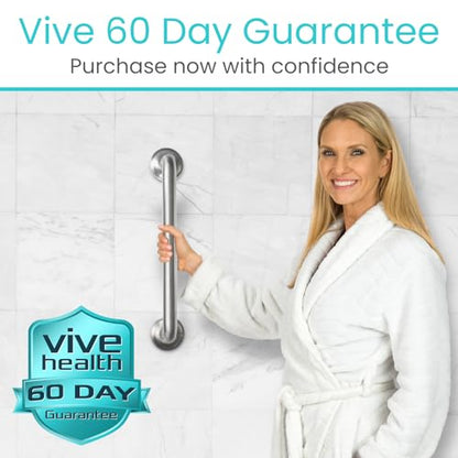 Vive 440lbs Grab Bar for Bathtubs and Showers (2 Pack) - Handicap Bathroom | Safety Rail for Elderly - Wall Senior Handle for Tub, Toilet, Bath - Disability Assist Device Accessories Handrail (16 Inch)
