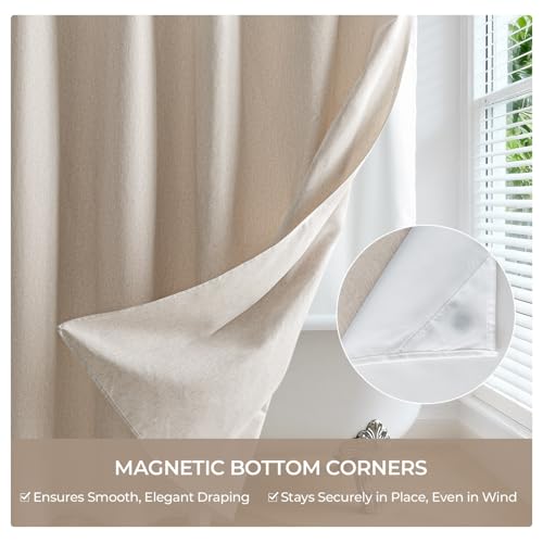 River Dream Linen Textured No Hooks Shower Curtain with Liner,Linen,36x74 | Stall,Mesh Top Window,with Snap-in Liner,Heavy Duty Fabric,Quick Dry,Bottom Magnets,Water-Repellent,Washable,Bathroom Set - color: Linen, size: 36"W x 74"L (Pack of 1)
