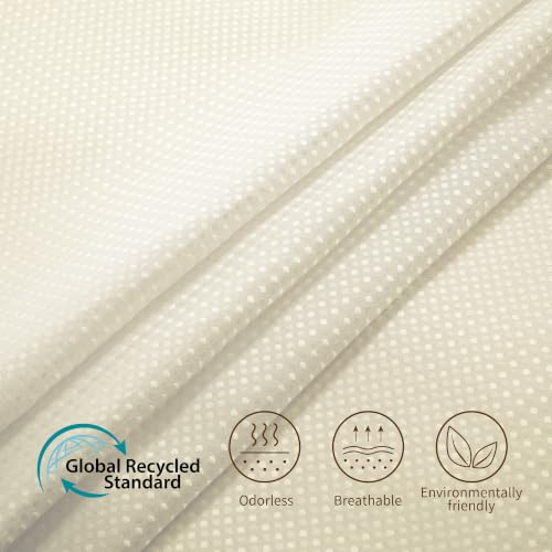 Siiluminisoy Shower Curtain and Liner Set, Waffle Shower Curtain Set with 12 Stainless Steel Hooks, Waterproof Luxury Fabric Shower Curtains for Bathroom and Hotel, Cream, 72" W x 72" H - color: Cream, size: 72"W x 72"L (Pack of 1)