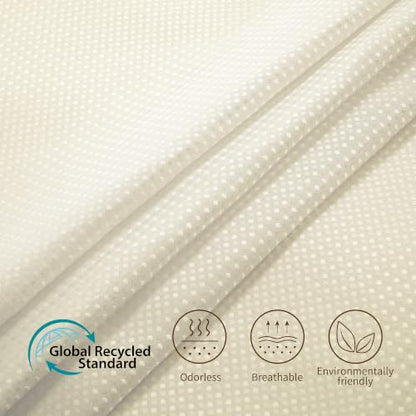 Siiluminisoy Shower Curtain and Liner Set, Waffle Shower Curtain Set with 12 Stainless Steel Hooks, Waterproof Luxury Fabric Shower Curtains for Bathroom and Hotel, Cream, 72" W x 72" H - color: Cream, size: 72"W x 72"L (Pack of 1)