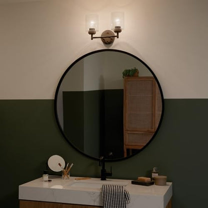 KICHLER Winslow 12.75" 2 Light Vanity Light with Clear Seeded Glass in Olde Bronze® - color: Old Bronze, size: 13"