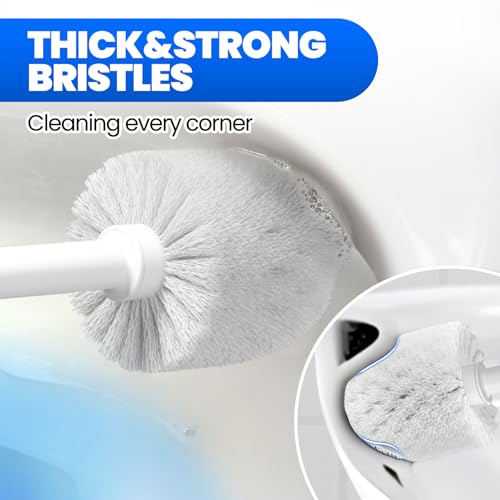 4in1 Toilet Plunger and Brush Set - Home Bathroom Cleaning Tools | 21", Groove Gap Brush, Cleaning Gloves, Heavy Duty Toilet Bowl Cleaner, Apartment Must Haves Bathroom Decor, Light Grey - color: Light Grey