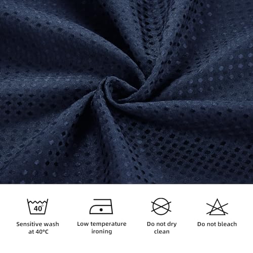 LaCyan Waterproof Waffle Shower Curtain, 258GSM Heavy Duty 3 Piece Set with Clear Liner and 6 Stainless Steel Hooks, Polyester Fabric Shower Curtains for Bathroom, Machine Washable, 36x72 Inch, Navy - color: Navy, size: 36"W x 72"L (Pack of 1)