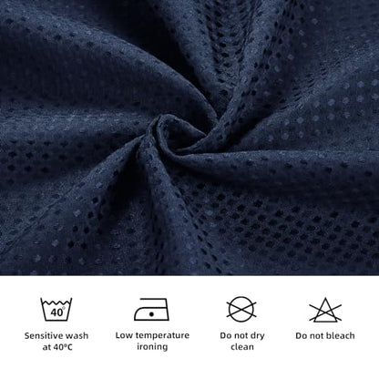 LaCyan Waterproof Waffle Shower Curtain, 258GSM Heavy Duty 3 Piece Set with Clear Liner and 6 Stainless Steel Hooks, Polyester Fabric Shower Curtains for Bathroom, Machine Washable, 36x72 Inch, Navy - color: Navy, size: 36"W x 72"L (Pack of 1)
