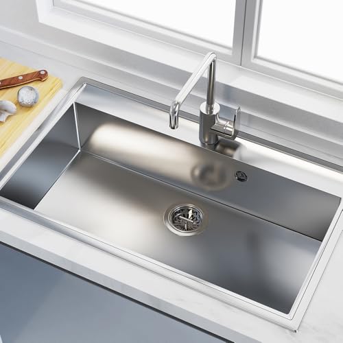 KONE 3-1/2 Inch Kitchen Sink Drain Strainer Assembly Made by All Stainless Steel with Strainer Basket/Drain Stopper, Replacement for Standard Commercial Drains - color: Polish