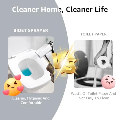 Handheld Bidet Sprayer for Toilet, Cloth Diaper Sprayer with Wall Mounts (ABS) and Hand Held Bidet Bathroom Hose (Stainless Steel), Jet Spray for Toilet, Muslim Shower, Easy to Install (Chrome) - color: Chrome