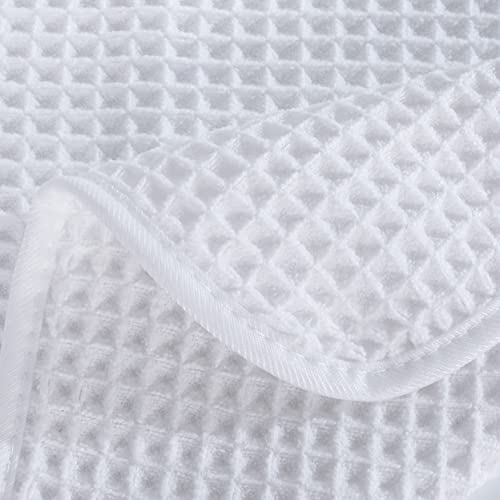 POLYTE 430 GSM Poly Blend Microfiber Quick Dry Waffle Bath Towel, 30x60 in | 4 Pack, Oversize, Lint Free, Body Towel - color: White