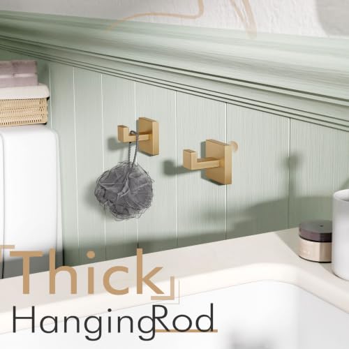 KOKOSIRI Robe Hooks for Bathrooms Towel Hooks Coat Hook Kitchen Garage Heavy Duty Wall Mounted Champagne Bronze Stainless Steel, 2 Pack B1010CPG-P2 - color: Champagne Bronze, size: 2 Pack