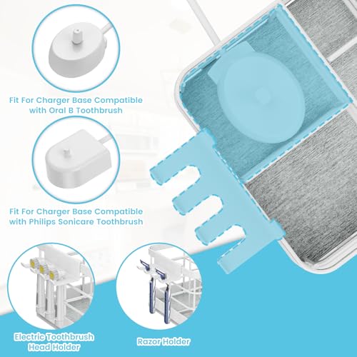 Toothbrush Holders Instant-Drying Organizer - Bathroom Countertop/Wall Mounted Electric Toothbrush Holder - Toothbrush Head Toothpaste Holder, Bathroom Counter Organizers and Storage, White - color: White