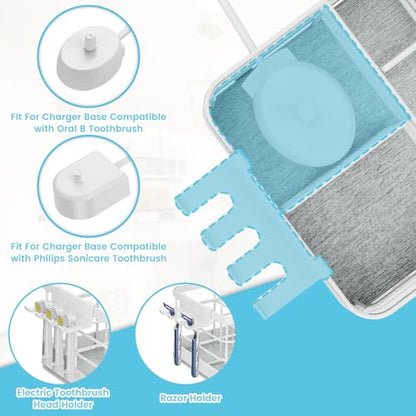 Toothbrush Holders Instant-Drying Organizer - Bathroom Countertop/Wall Mounted Electric Toothbrush Holder - Toothbrush Head Toothpaste Holder, Bathroom Counter Organizers and Storage, White - color: White