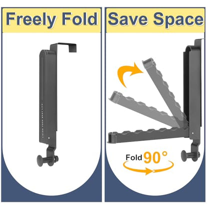 Majewel Over The Door Hooks Hanger 2 Pack, Adjustable Foldable Drying Rack for Laundry, Towels, Bags, Bathroom, Black