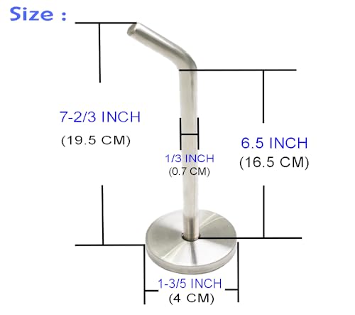 Brushed Stainless Steel Single Heavy Duty Long Coat Hook Robe Hanger Wall Mount Hook, Fit for Kitchen,Bedroom,Living Room, Bathroom,Closets and Garage Storage (7-2/3", 2 PCS) - size: 7-2/3" , 2 PCS