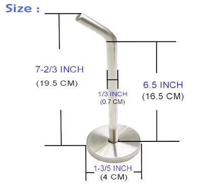 Brushed Stainless Steel Single Heavy Duty Long Coat Hook Robe Hanger Wall Mount Hook, Fit for Kitchen,Bedroom,Living Room, Bathroom,Closets and Garage Storage (7-2/3", 2 PCS) - size: 7-2/3" , 2 PCS