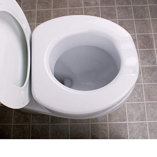 Carex Toilet Seat Riser with Quick-Lock, Raised Plastic Toilet Seat Adds 4” of Height - Fits Most Standard Round & Elongated Toilets, 300 Pound Weight Capacity, Slip-Resistant