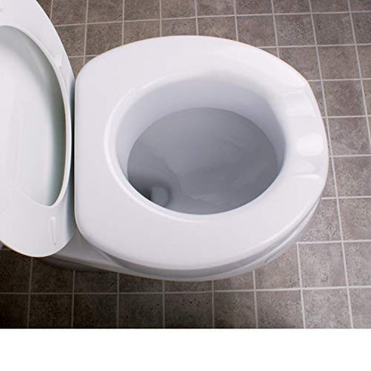 Carex Toilet Seat Riser with Quick-Lock, Raised Plastic Toilet Seat Adds 4” of Height - Fits Most Standard Round & Elongated Toilets, 300 Pound Weight Capacity, Slip-Resistant