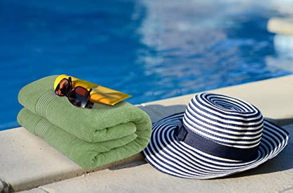 Utopia Towels Extra Large Bath Sheets, 2 Pack, 35x70 In, Cotton, Sage Green | Soft Lightweight Ring Spun Cotton Shower Towel Set - Highly Absorbent, Quick-Drying, Extra Large Bath Sheets, Durable - color: Sage Green