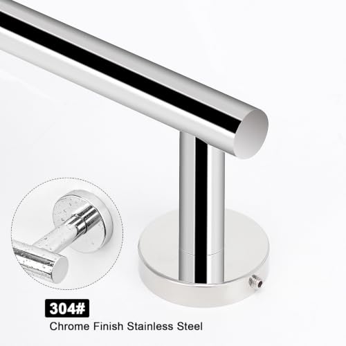 NearMoon Bath Towel Bar, Thicken Stainless Steel Shower Towel Rack Holder Wall Mounted for Bathroom, 10-lnch Overall Length-7-lnch Usable Hanging Space (1 Pack, Chrome Finish) - color: Chrome Finish, size: 10 Inch