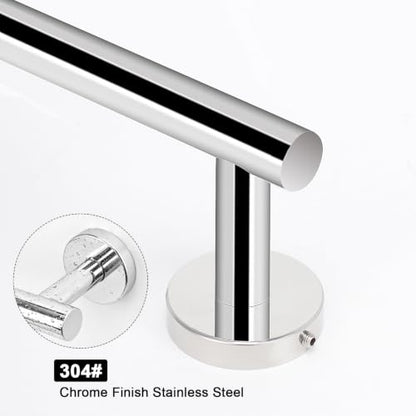 NearMoon Bath Towel Bar, Thicken Stainless Steel Shower Towel Rack Holder Wall Mounted for Bathroom, 10-lnch Overall Length-7-lnch Usable Hanging Space (1 Pack, Chrome Finish) - color: Chrome Finish, size: 10 Inch