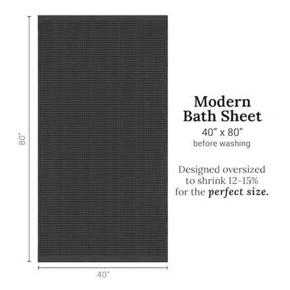 GILDEN TREE Waffle Bath Sheet Quick Dry Towel, Thin Luxury Bath Towels, Bath Sheets 40x80 Large Bath Towels, Modern Style (Faded Black) - color: Faded Black, size: Bath Sheet (40" x 80")