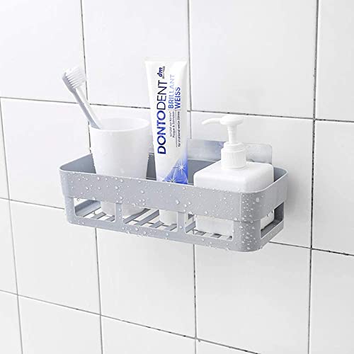 Wall Mounted Shower, No Drill Self Adhesive Shower Basket Storage Shelf Organizer for Home Bathroom 10.2x3.9x2.36in