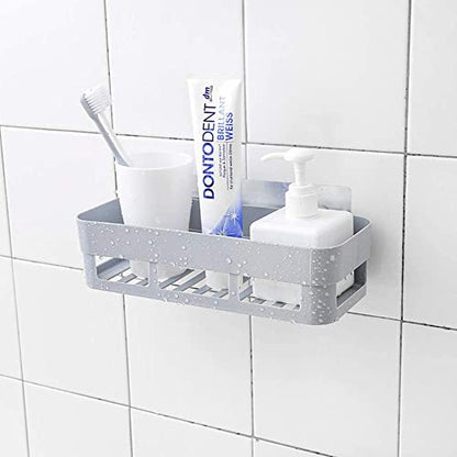 Wall Mounted Shower, No Drill Self Adhesive Shower Basket Storage Shelf Organizer for Home Bathroom 10.2x3.9x2.36in