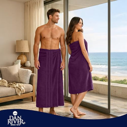 DAN RIVER 2 Pack Bath Sheets Extra Large 35x70, Large Bath Towels for Adults, XL Oversized Heavy Duty Towel Set, 600 GSM 100% Ring Spun Cotton, Soft Quick Dry, Purple Passion - color: Purple Passion