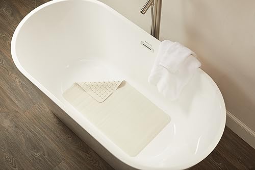 Rubbermaid Commercial Products Safti-Grip Bath Mat, Large, White, Suction-Backed, for Commercial/Residential Use for Home/Hotel/Shower/Bathtub - size: Large