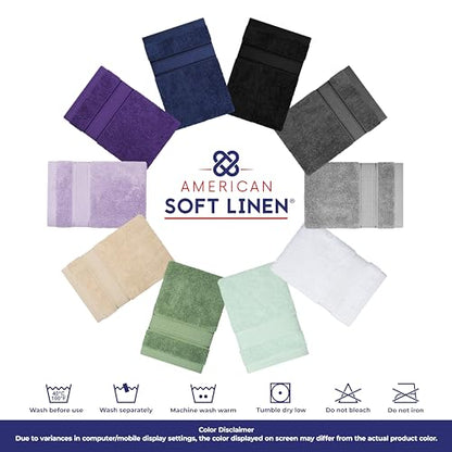 American Soft Linen Salem Washcloth Sets, 4 Piece Luxury 600 GSM 100% Cotton Washcloths for Bathroom, 13x13 inches Washrags Premium Quality Hand Face Towels, Lilac - color: Lilac, size: 13x13"