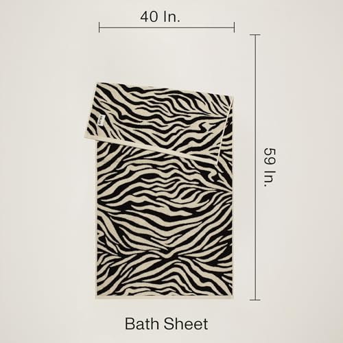 Everlayer Luxury Bath Sheets, 2 Pack, 40 x 59 Inch, Made in Portugal | 500 GSM, 100% Combed Cotton, Utra-Soft & Plush, Reversible Design, Oeko-Tex Certified, Incl 2 Pcs Bath Sheets, Black Allover - color: Black Allover, size: Bath Sheet, style: 2 Pcs