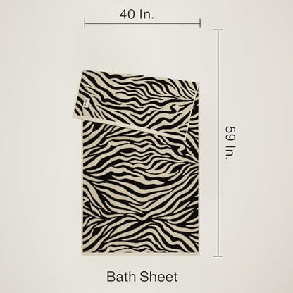 Everlayer Luxury Bath Sheets, 2 Pack, 40 x 59 Inch, Made in Portugal | 500 GSM, 100% Combed Cotton, Utra-Soft & Plush, Reversible Design, Oeko-Tex Certified, Incl 2 Pcs Bath Sheets, Black Allover - color: Black Allover, size: Bath Sheet, style: 2 Pcs
