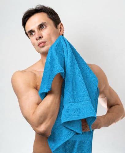 Towel and Linen Mart Cotton White 6 Pack Bath Towel Set,Quick Dry,Absorbent,Light Weight, Soft Feel, Premium Towels for Hotel, Spa and Bathroom (24 x 48) (Teal, 24 X 48 6 Pack) - color: Teal