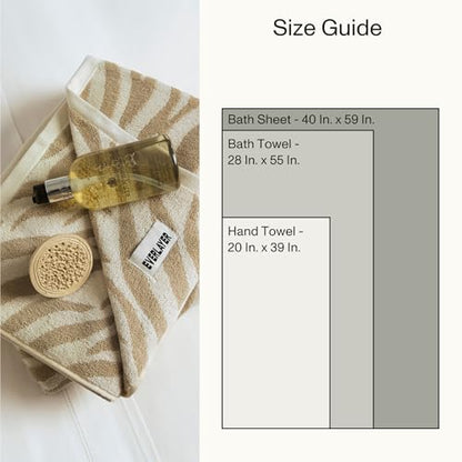 Everlayer Luxury XL Hand Towels, 2 Pack, 20 x 39 Inch, Made in Portugal | 500 GSM, 100% Combed Cotton, Utra-Soft & Plush, Reversible Design, Oeko-Tex Certified, Oversized, Incl 2 Pieces, Sand Allover - color: Sand Allover, size: Hand Towel, style: 2 Pcs