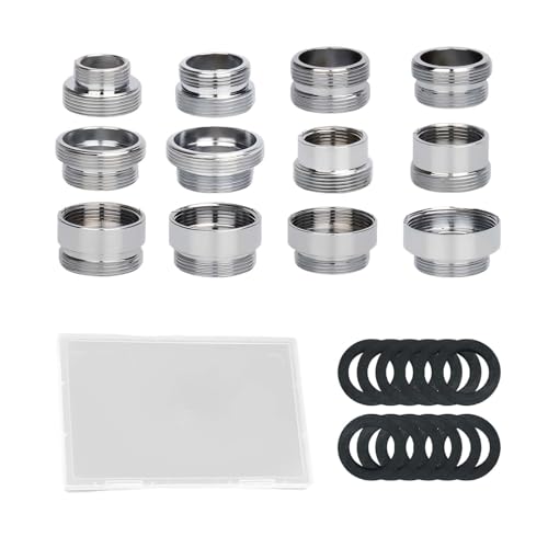 12 PCS Faucet Hose Adapter, Kitchen Faucet to Garden Hose Adapter With Plastic Box, Male to Female, Faucets Adapters for Garden Hoses for Kitchen and Bathroom - color: 12 Aerator