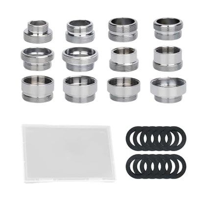 12 PCS Faucet Hose Adapter, Kitchen Faucet to Garden Hose Adapter With Plastic Box, Male to Female, Faucets Adapters for Garden Hoses for Kitchen and Bathroom - color: 12 Aerator