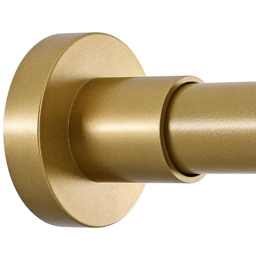 BRIOFOX Shower Curtain Rod Adjustable 18-64 Inch, Stainless Steel Spring Tension Shower Rod No Drilling Non Slip, Sunset Gold - color: Sunset Gold, size: 18-64 Inch