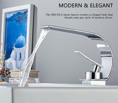 becola Chrome Bathroom Sink Faucet, Low Arc Modern Bathroom Faucet, Brass Single Hole Vanity Sink Faucet, Touch On Single Handle Basin Faucet Tap with 3/8” Hot and Cold Water Supply - Chrome - color: Chrome
