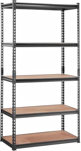Storage Shelving Unit, 5-Tier Adjustable Metal Storage Shelves, 36" L x 18" W x 72" H Heavy Duty Garage Storage Shelves for Kitchen Pantry Basement Bathroom Laundry - size: 36" L x 18" W x 72" H