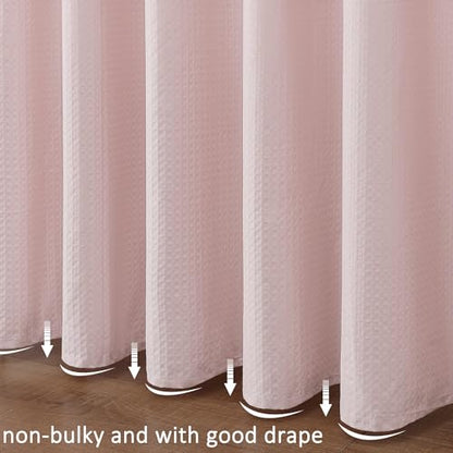 Aiyufeng Pink Shower Curtains for Bathroom，Dot Like Embossed Textured Waterproof Soft Polyester Cloth Shower Curtain，Hotel Spa Machine Washable，72Wx72L - color: Pink, size: 72"W x 72"L (Pack of 1)