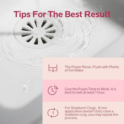 Foaming Drain Cleaner Clog Remover for Kitchen & Bathroom Pipes 2Pack | Expanding Foam Action, Helps Break Down Grease, Soap Scum and Food Buildup, Keep Drains Fresh, Fast Drain Care