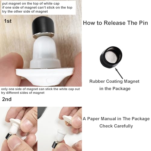 Magnetic Shower Curtain Clips, Nail-Free Sealant Glue Splash Guard Clips, Keep Curtain Liner Closed to Wall, Stop Liner from Billowing, Prevent Water Off Floor, White, Pack of 8