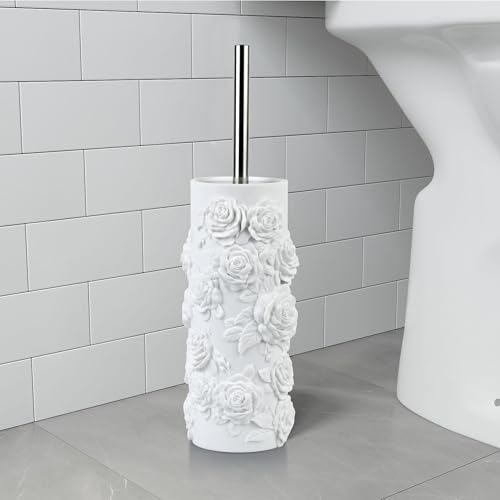 Toilet Brush and Holder Set for Bathroom, Stylish and Durable Cleaning Tool with Modern Design, Compact for Efficient Cleaning - style: Floral