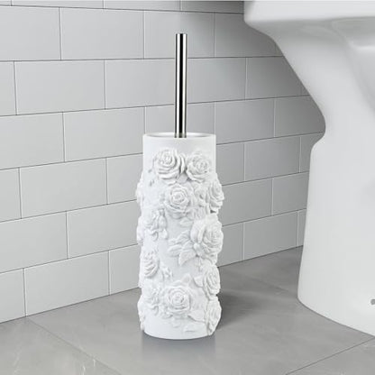 Toilet Brush and Holder Set for Bathroom, Stylish and Durable Cleaning Tool with Modern Design, Compact for Efficient Cleaning - style: Floral