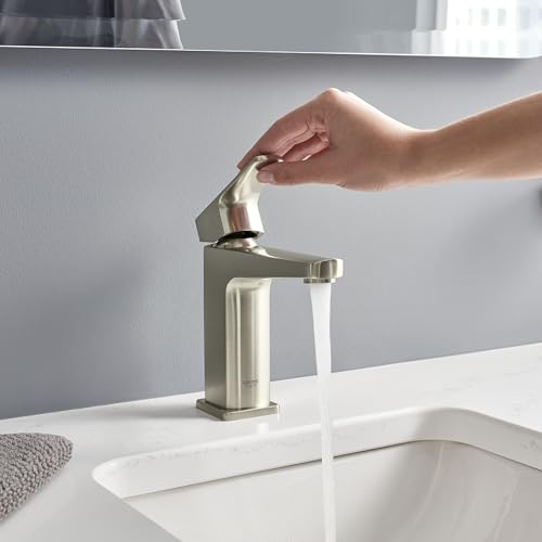 GROHE 23838EN0 Tallinn Single Hole Single-Handle Bathroom Faucet, 1.2 GPM, Brushed Nickel - color: Brushed Nickel