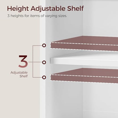 MAHANCRIS Bathroom Wall Cabinet, Farmhouse Medicine Cabinets with Sliding Door, Wall Mounted Storage Cabinet with Adjustable Shelf and Towel Bar, for Bathroom, Living Room, Kitchen, White - color: White
