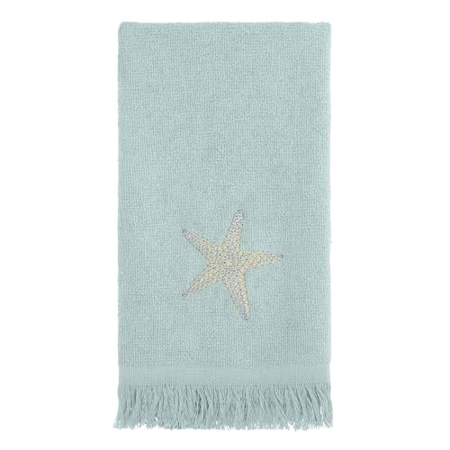 Avanti Linens - Fingertip Towel, Soft & Absorbent Cotton Towel, Coastal Inspired Bathroom Accessories (By the Sea Collection, Mineral) - color: Mineral, size: Fingertip Towel