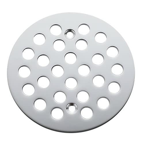 4-1/4 Inch Screw-in Round Shower Drain Cover Replacement Floor Drainer Grate with Screws (Chrome) - color: Chrome