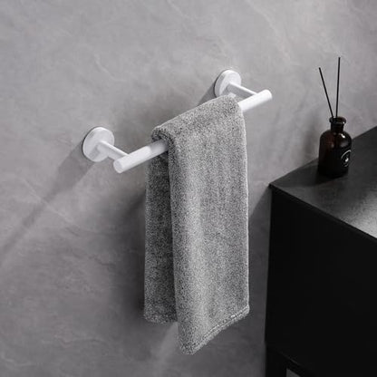 GERZWY 12-Inch Bathroom Towel Bar SUS 304 Stainless Steel Bath Towel Bar Modern Round Style Wall Mount, White - color: White, size: 12 Inch (Pack of 1)