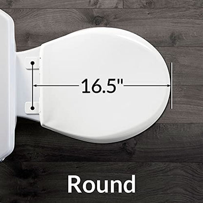 Mayfair Cameron Silver Toilet Seat, Non Slip Heavy Duty Wood, Easy Clean, Made in USA, Round - color: Silver, size: Round