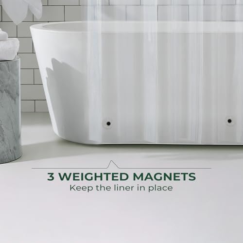 Clear Shower Curtain Liner with Side Suction Cups, Premium PEVA Plastic Shower Liner with 3 Magnets, Waterproof Bathroom Curtain, 72 x 90, Clear - color: 1. Clear, size: 72"W x 90"L (Pack of 1)